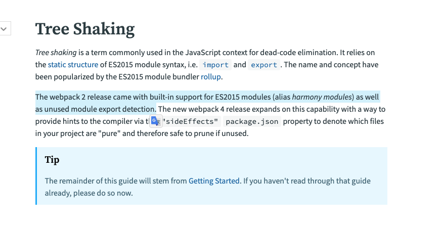 tree shaking doc