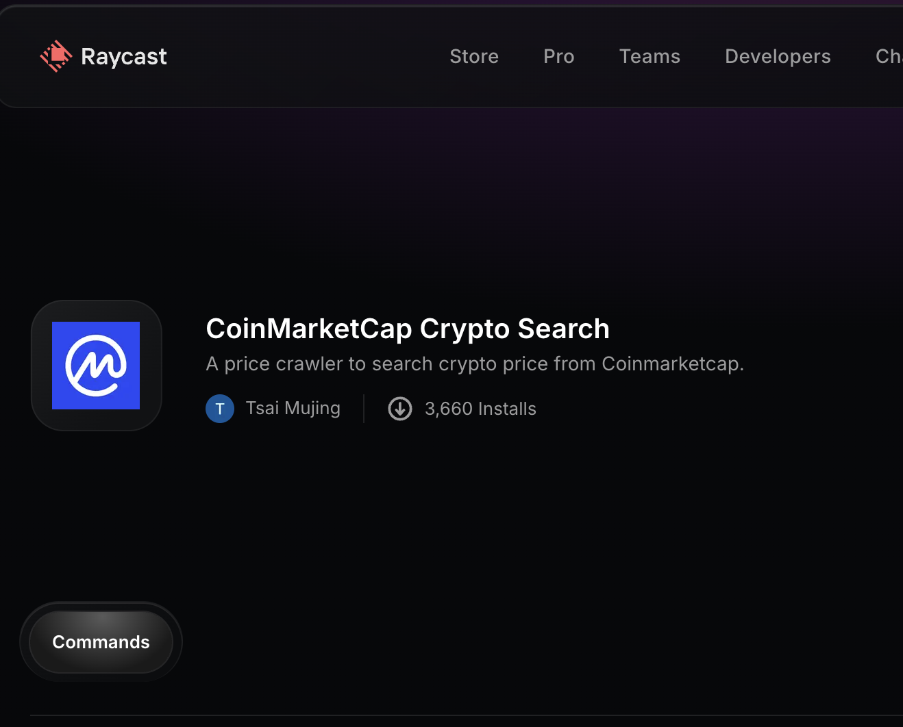 Raycast Extension - Coinmarketcap Price Crawler