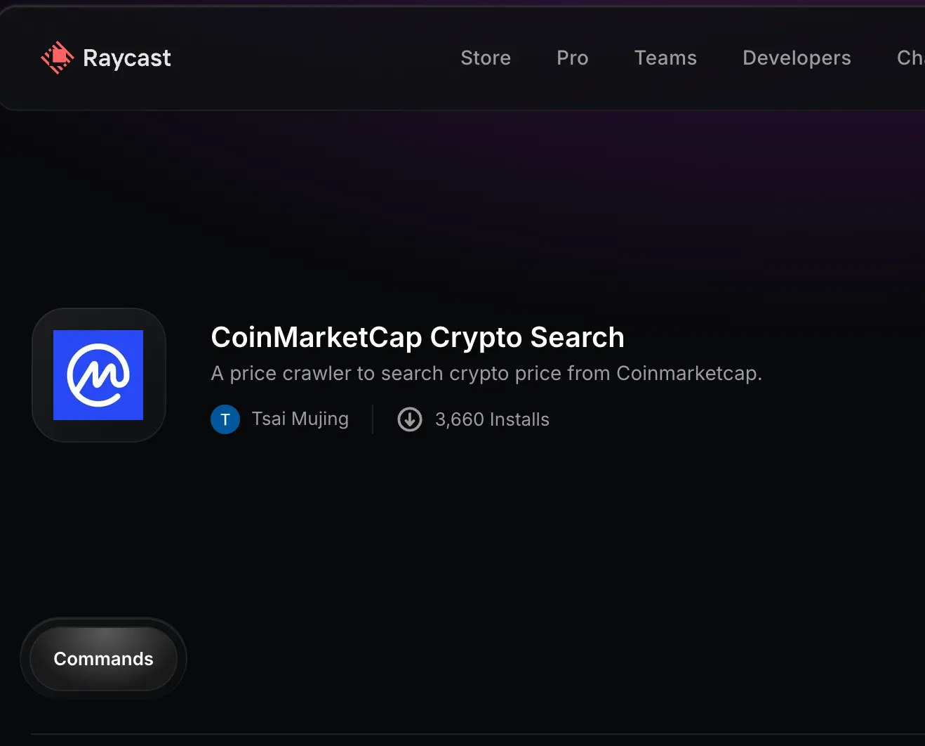 Raycast Extension - Coinmarketcap Price Crawler